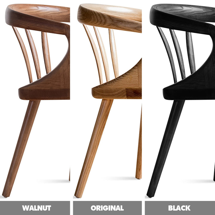 Japandi wood dining chair vero color swatches.