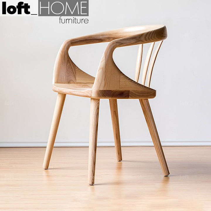 Japandi wood dining chair vero conceptual design.