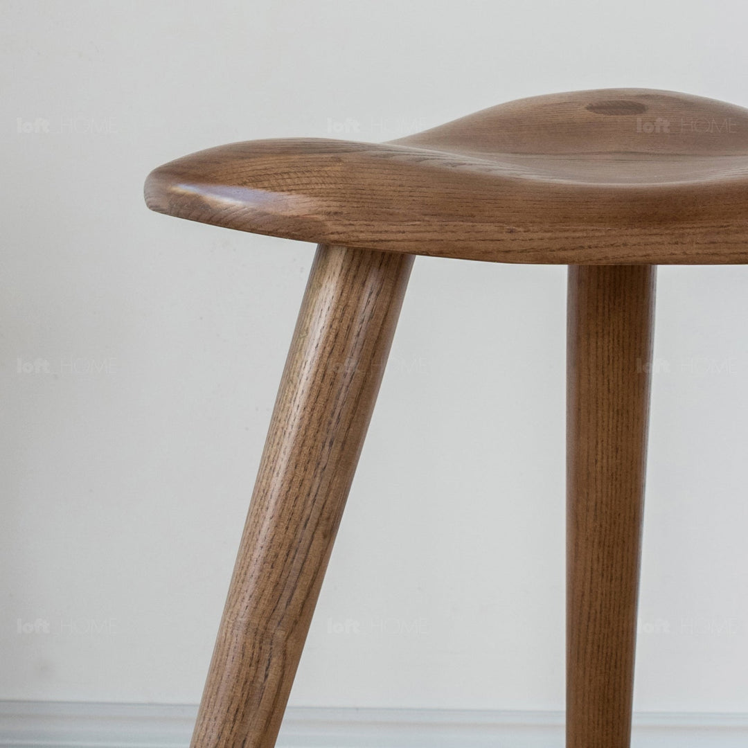 Japandi wood dining stool ride detail 4.
