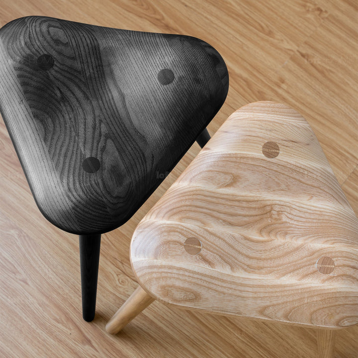 Japandi wood dining stool ride detail 10.