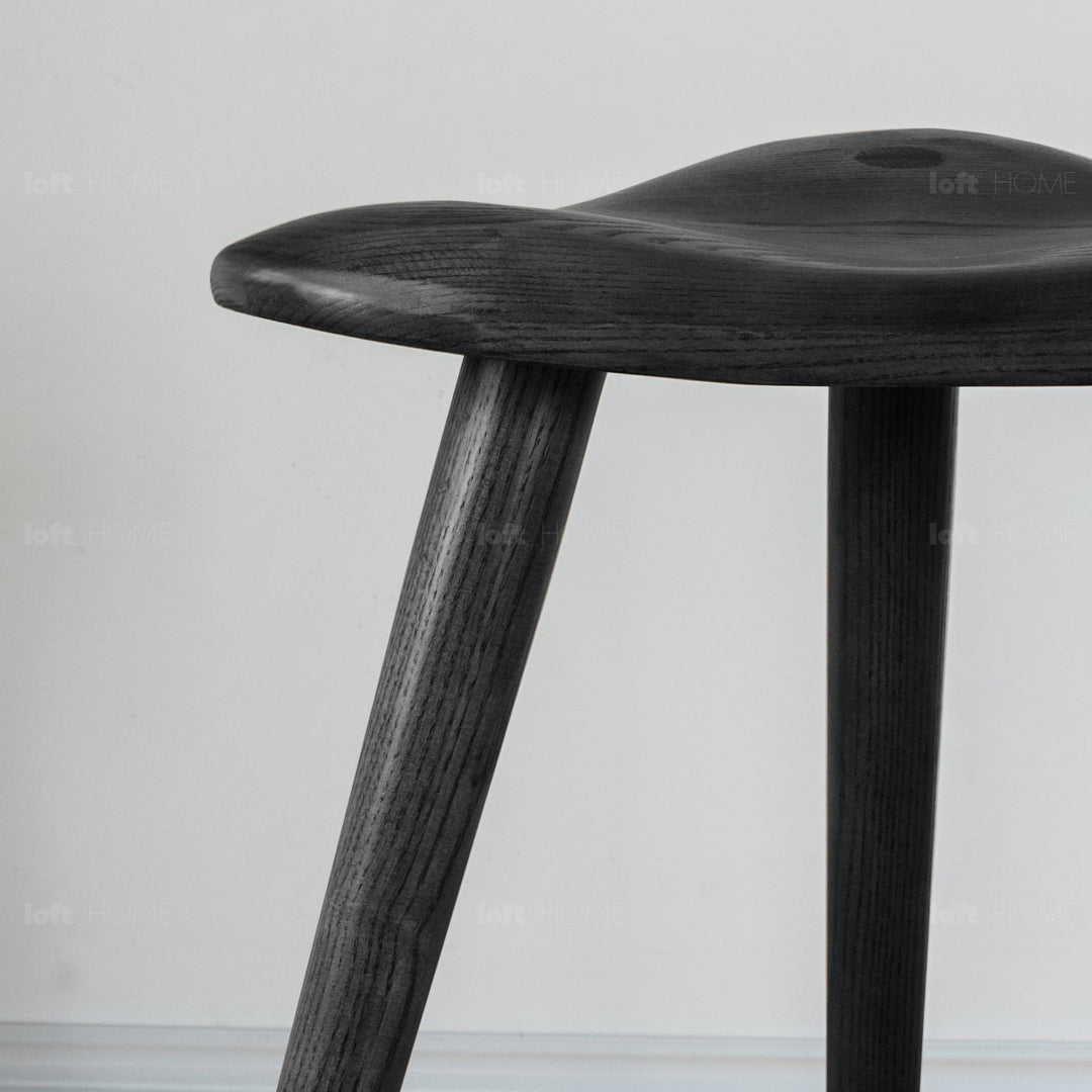 Japandi wood dining stool ride detail 11.