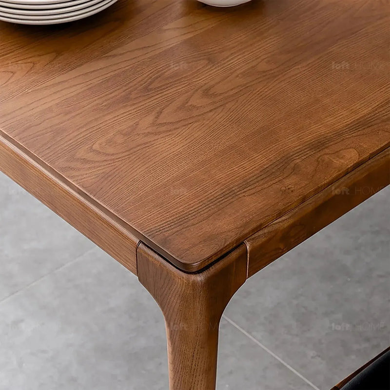 Japandi wood dining table adeline environmental situation.