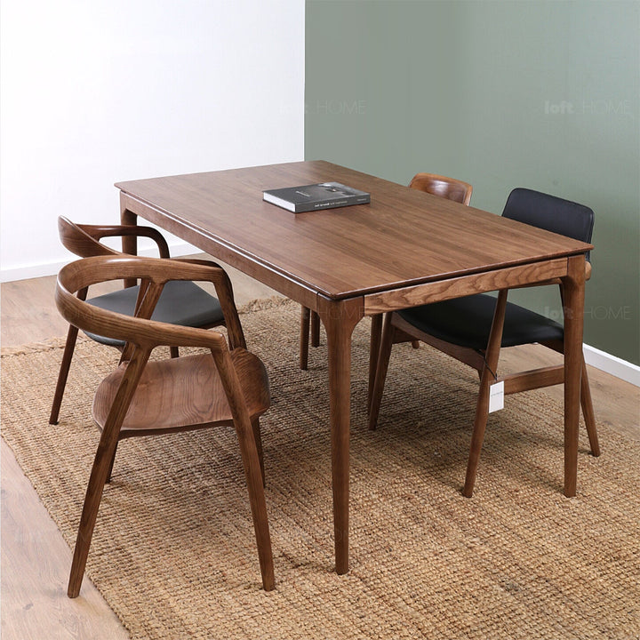 Japandi wood dining table adeline in real life style.
