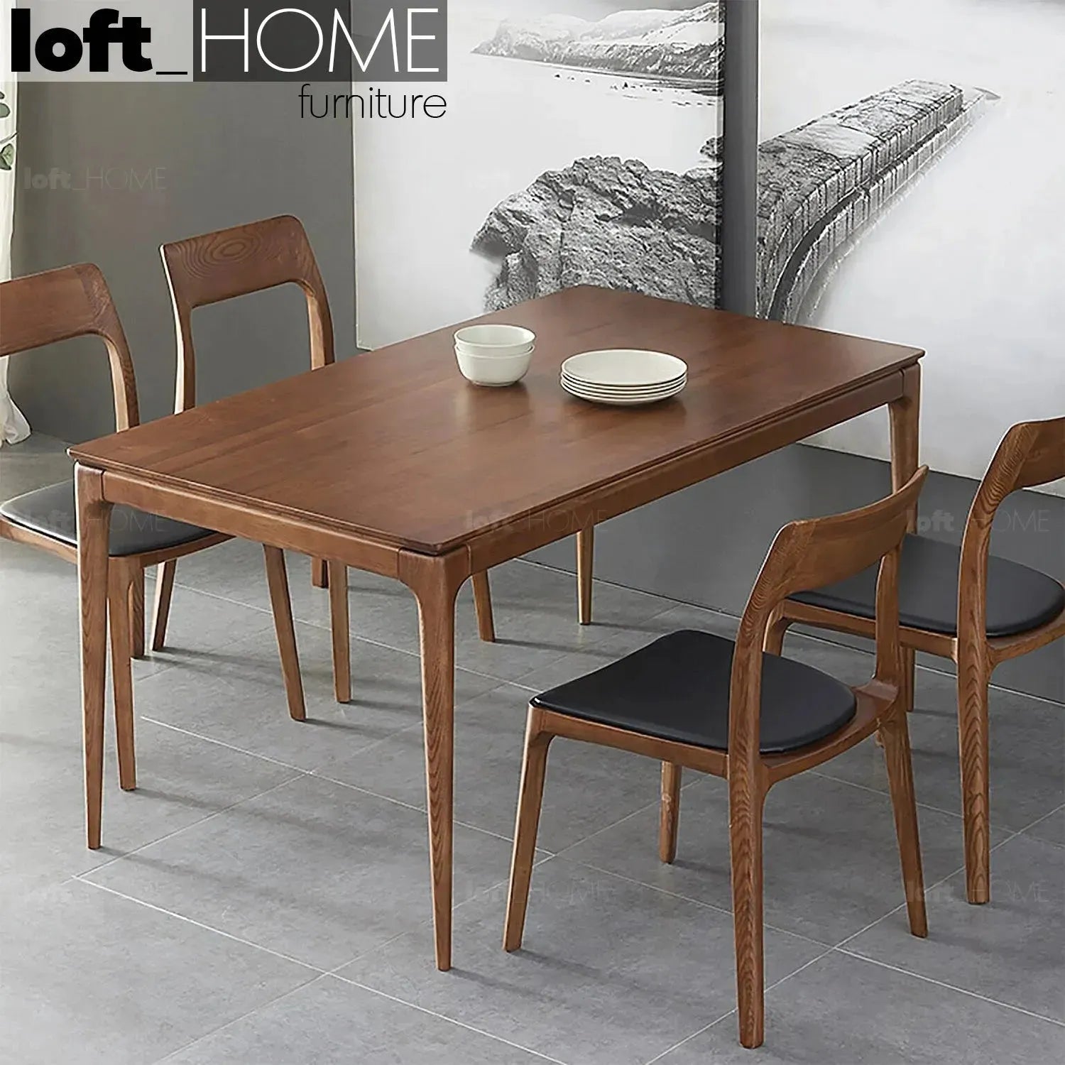 Japandi Wood Dining Table ADELINE – LOFT HOME
