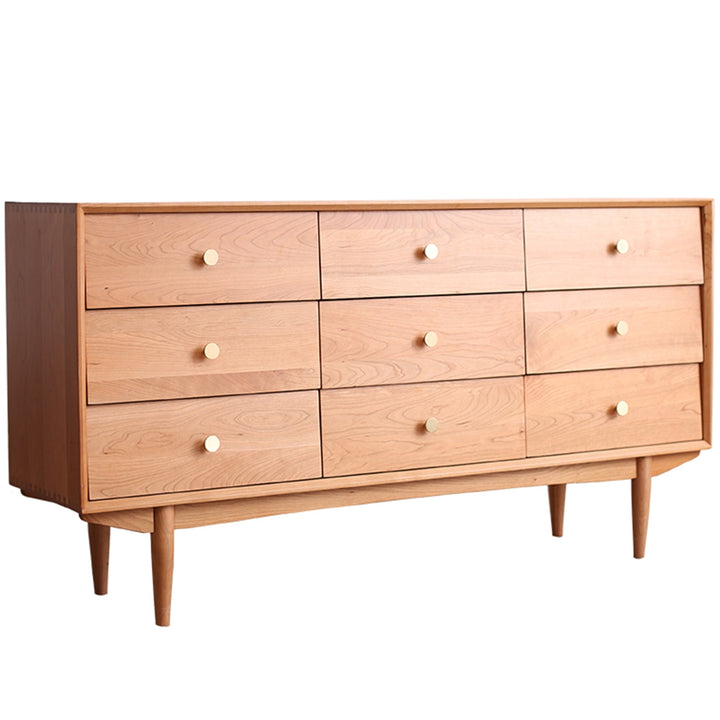 Japandi wood drawer cabinet cherry 9 drawers situational feels.