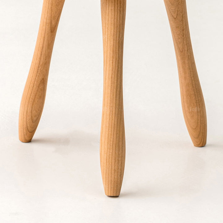 Japandi wood round stool petite environmental situation.