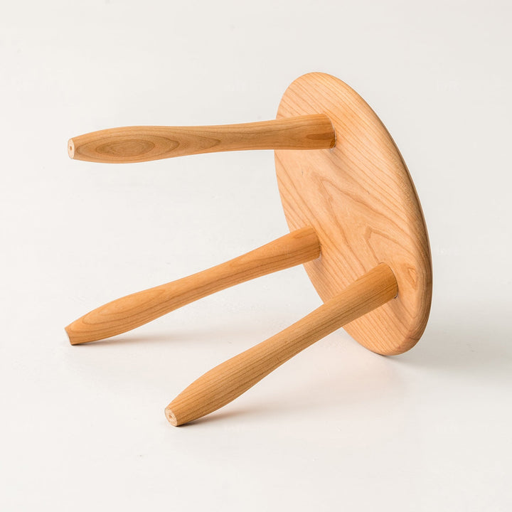Japandi wood round stool petite material variants.