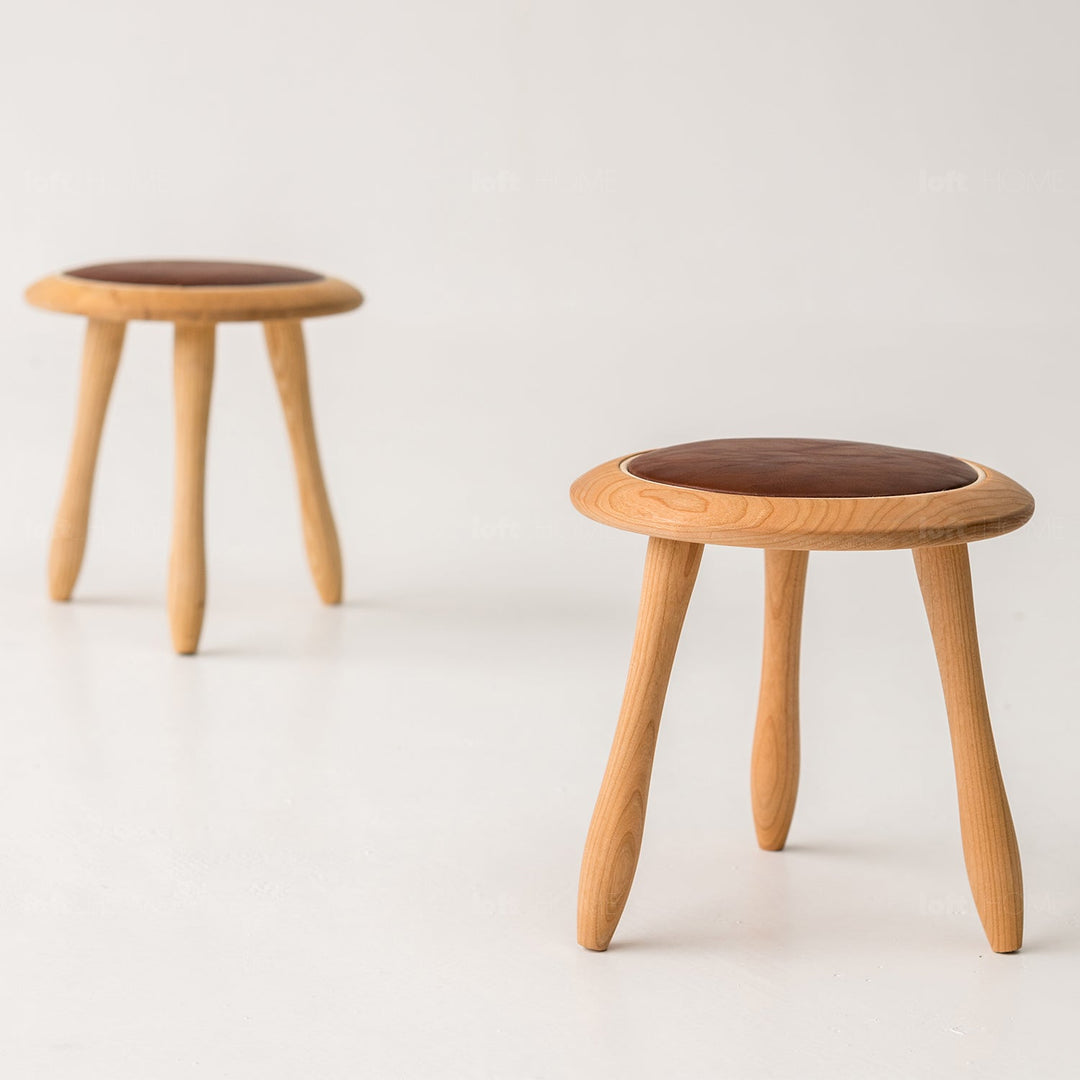 Japandi wood round stool petite color swatches.