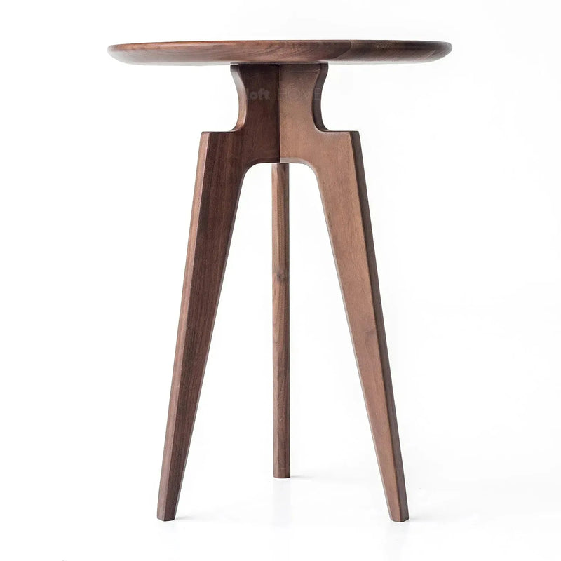 Japandi wood side table cloudtop in real life style.