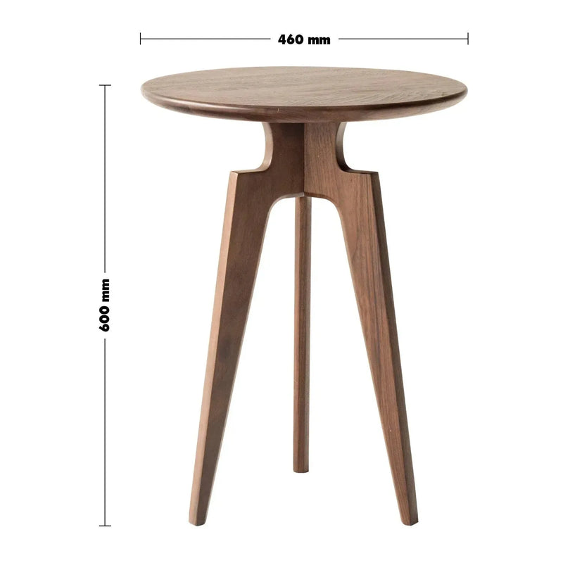 Japandi wood side table cloudtop size charts.