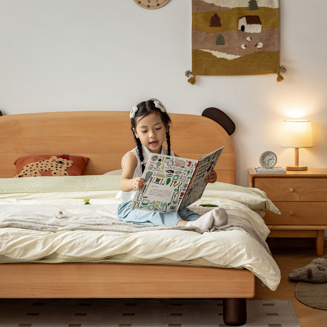 Scandinavian beech wood kids bed teddy size charts.