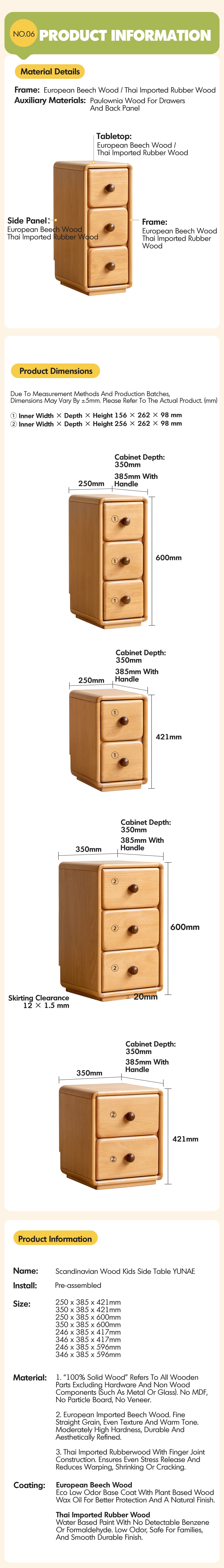 Scandinavian Wood Kids Side Table YUNAE Good to Know - 7