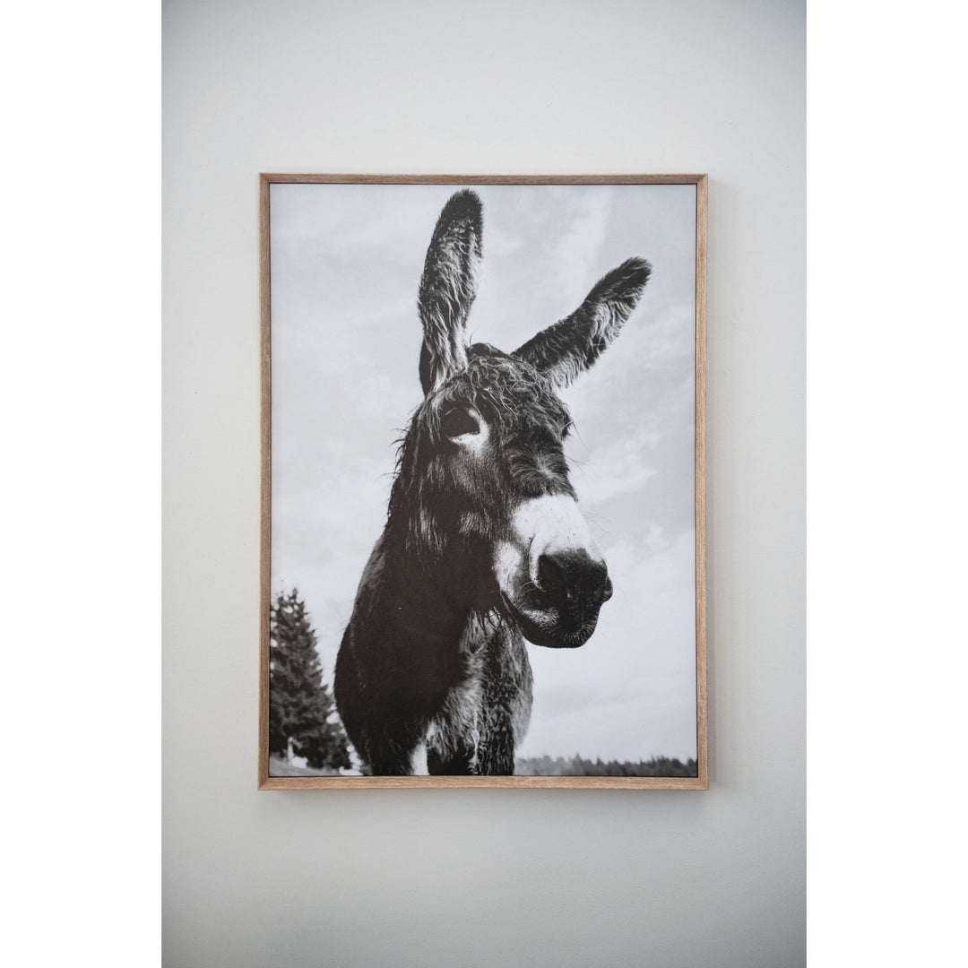 Mdf & canvas wall plaque, donkey decor primary product view.