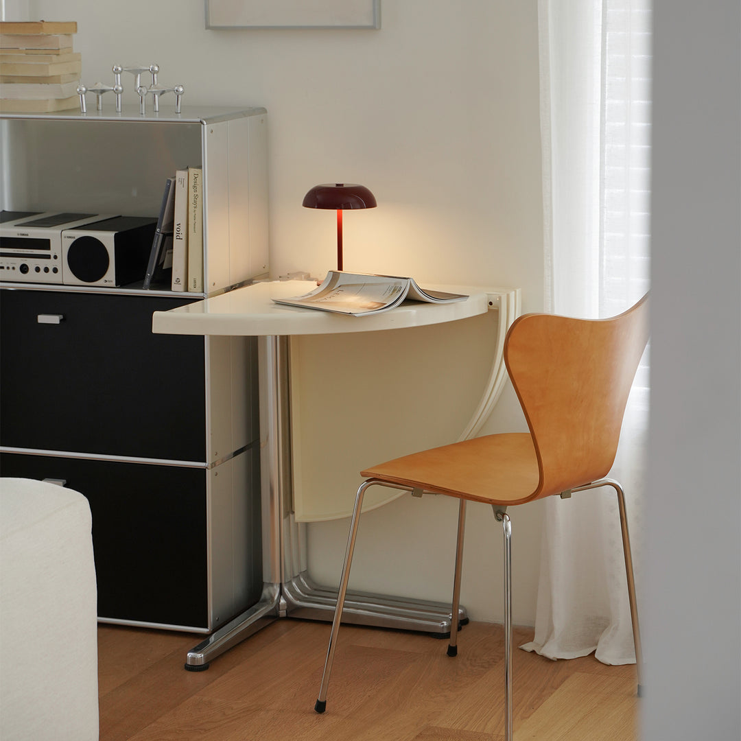 Minimalist abs steel round dining table donut situational feels.