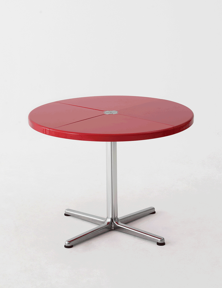 Minimalist abs steel round dining table donut color swatches.