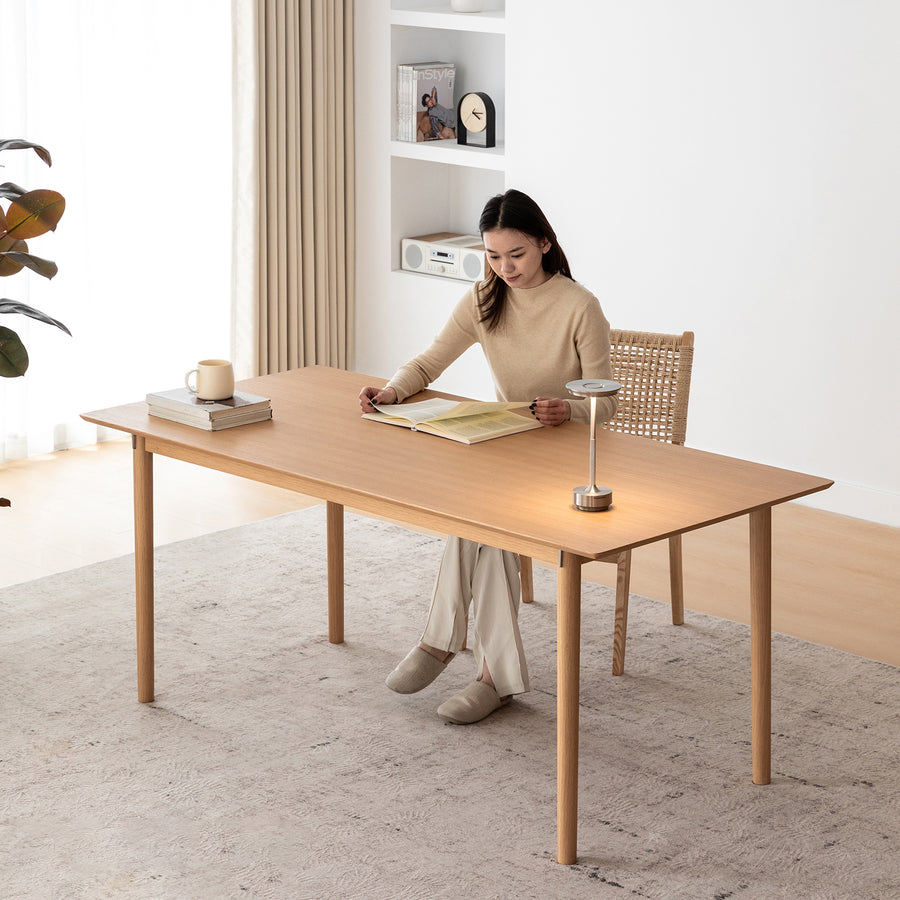 Minimalist ash wood dining table borel primary product view.