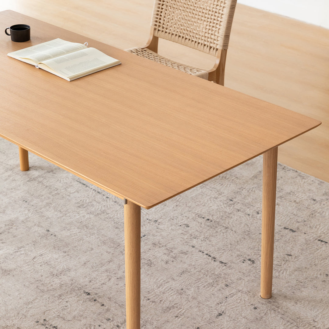 Minimalist ash wood dining table borel size charts.