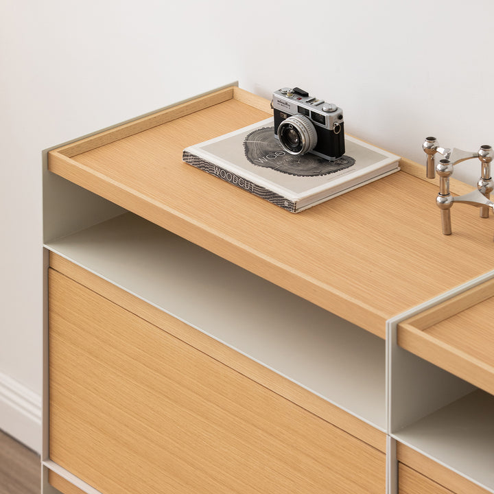 Minimalist ash wood veneer modular cabinet aesop conceptual design.