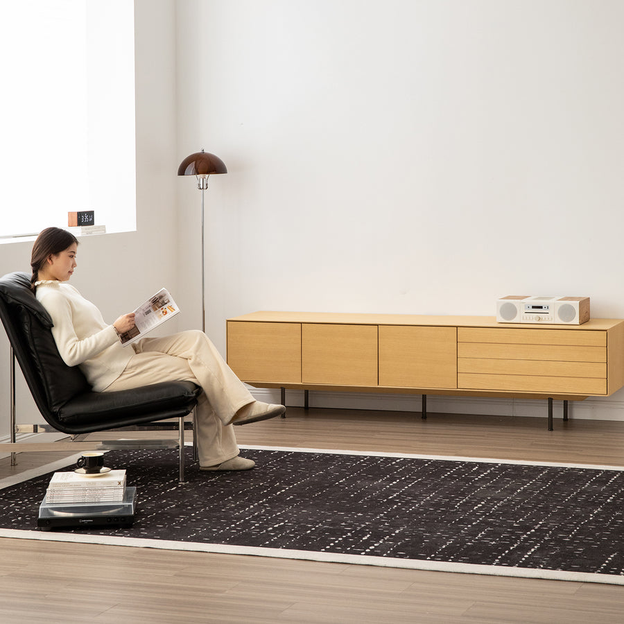 Minimalist ash wood veneer tv console colin primary product view.