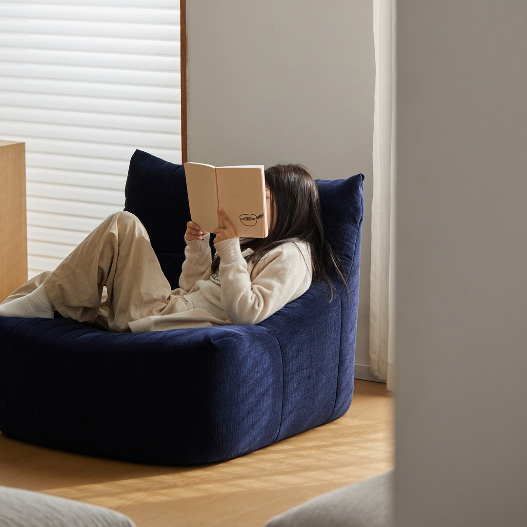 Minimalist chenille velvet fabric 1 seater sofa kait material variants.