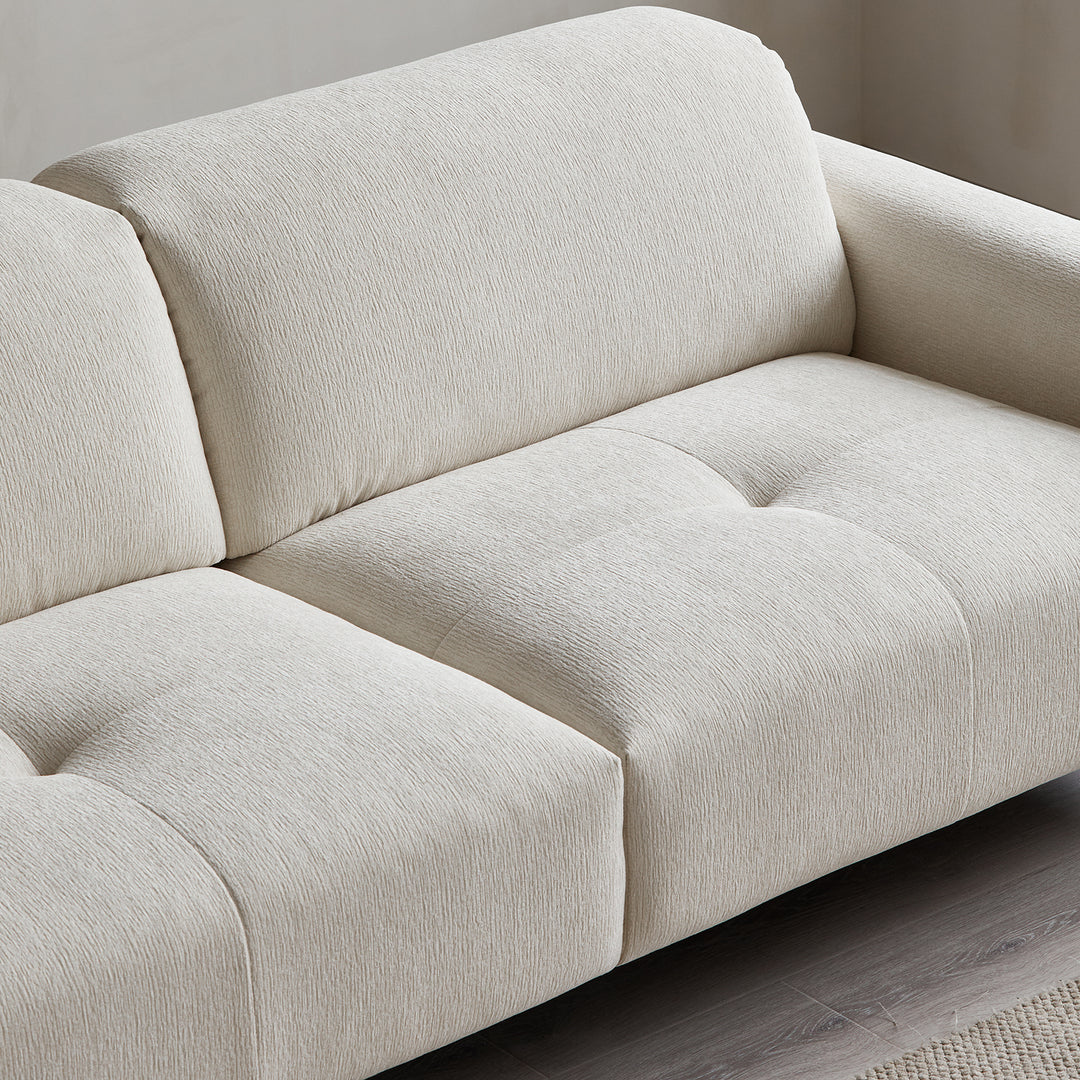 Minimalist chenille velvet fabric 4 seater sofa drift conceptual design.