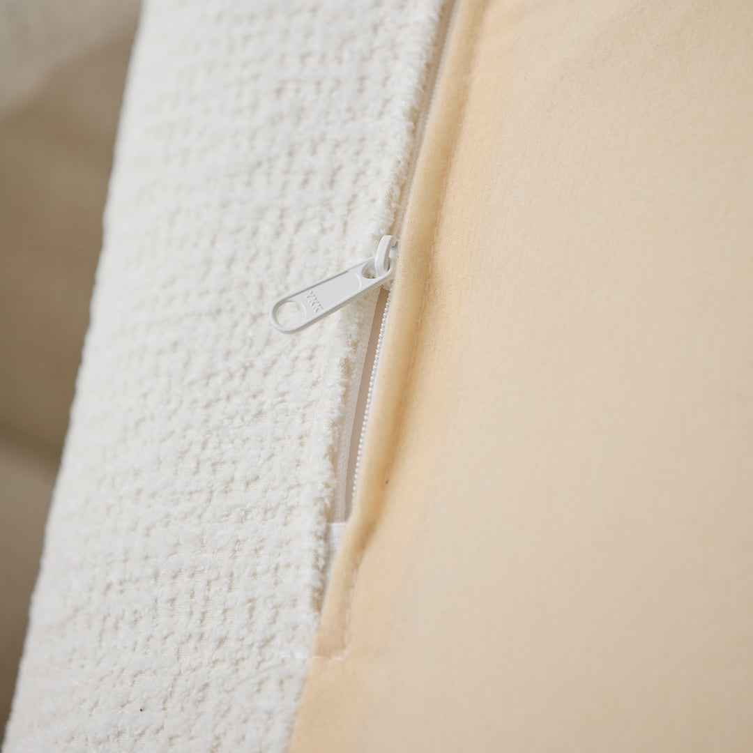 Minimalist chenille velvet fabric ottoman cloud with context.