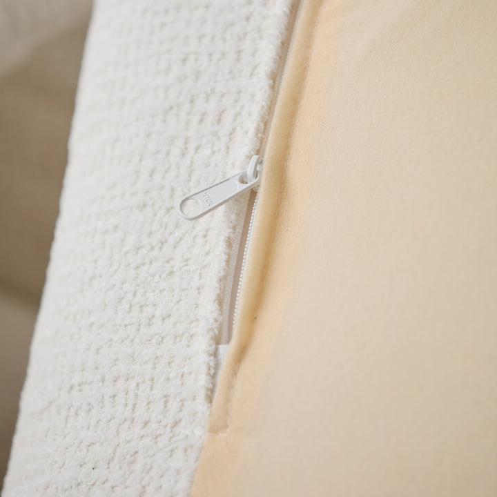 Minimalist chenille velvet fabric ottoman cloud with context.