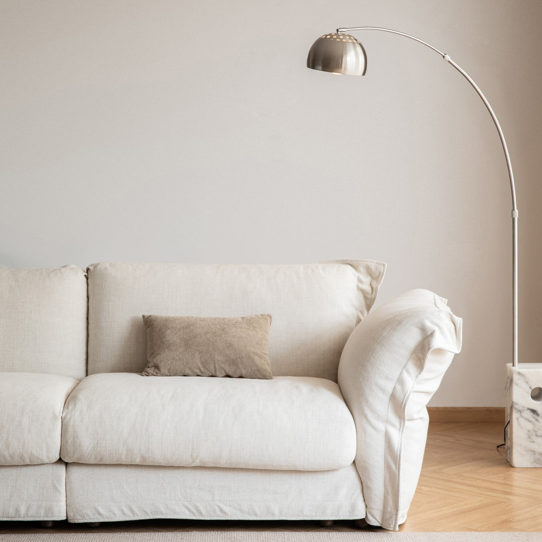 Minimalist cotton fabric 3 seater sofa blair material variants.