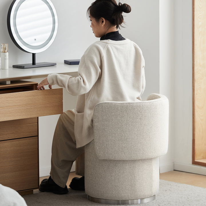 Minimalist cotton fabric dressing chair noel primary product view.