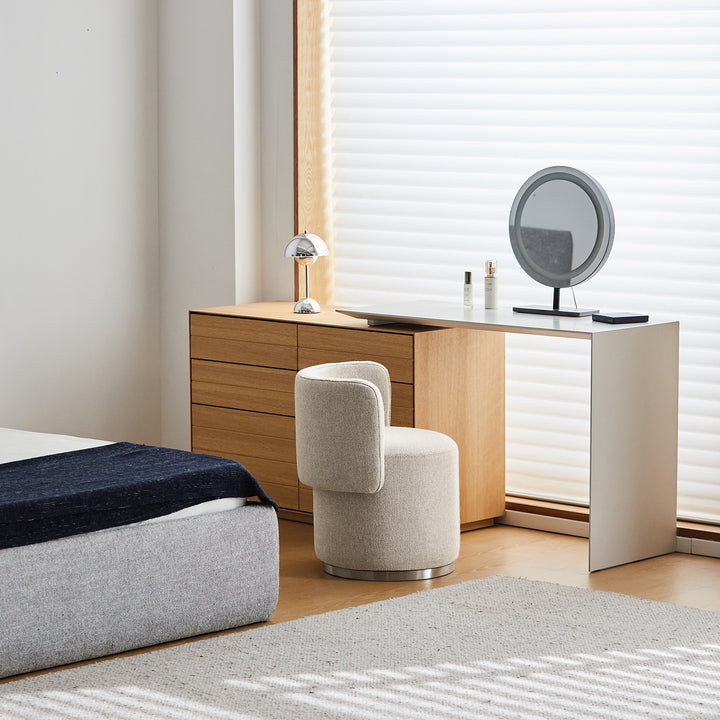 Minimalist cotton fabric dressing chair noel in real life style.