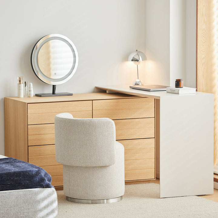 Minimalist cotton fabric dressing chair noel with context.