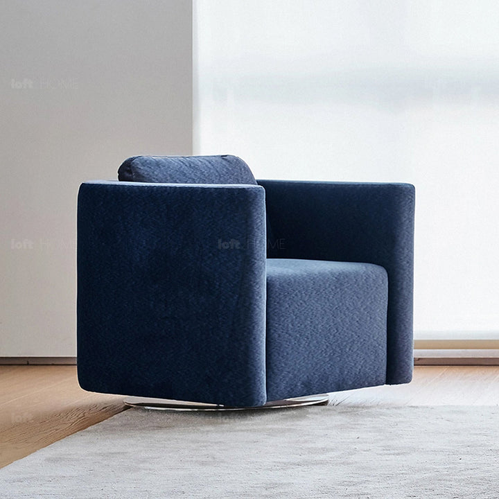 Minimalist fabric 1 seater revolving sofa variegated detail 2.