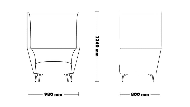 Minimalist fabric 1 seater sofa high back kas size charts.