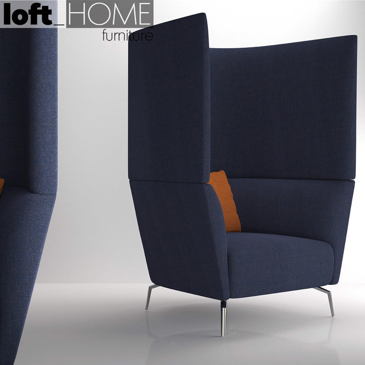 Minimalist fabric 1 seater sofa high back kas primary product view.