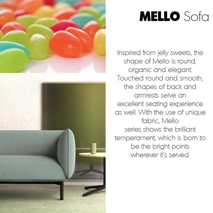 Minimalist fabric 1 seater sofa mello material variants.