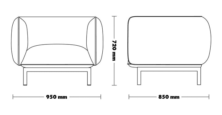 Minimalist fabric 1 seater sofa mello size charts.
