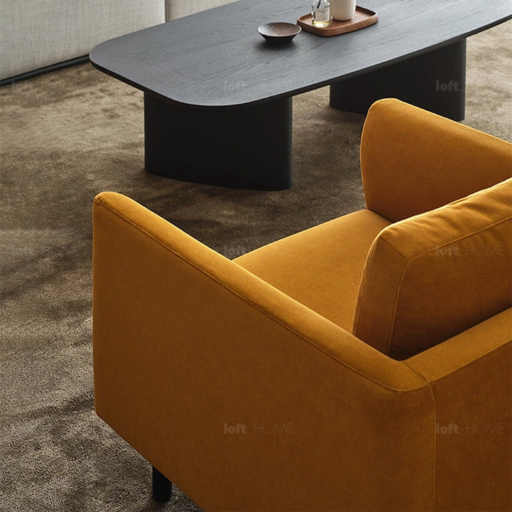 Minimalist fabric 1 seater sofa nor conceptual design.
