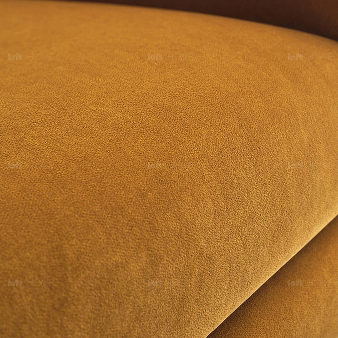 Minimalist fabric 1 seater sofa nor in close up details.