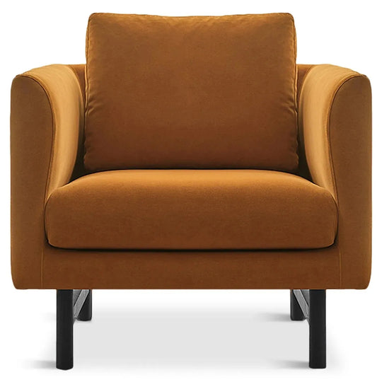 Minimalist fabric 1 seater sofa nor in white background.