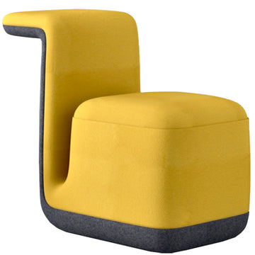 Contemporary fabric ottoman pipe in white background.