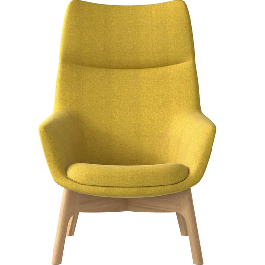 Scandinavian fabric 1 seater sofa sys high back in white background.
