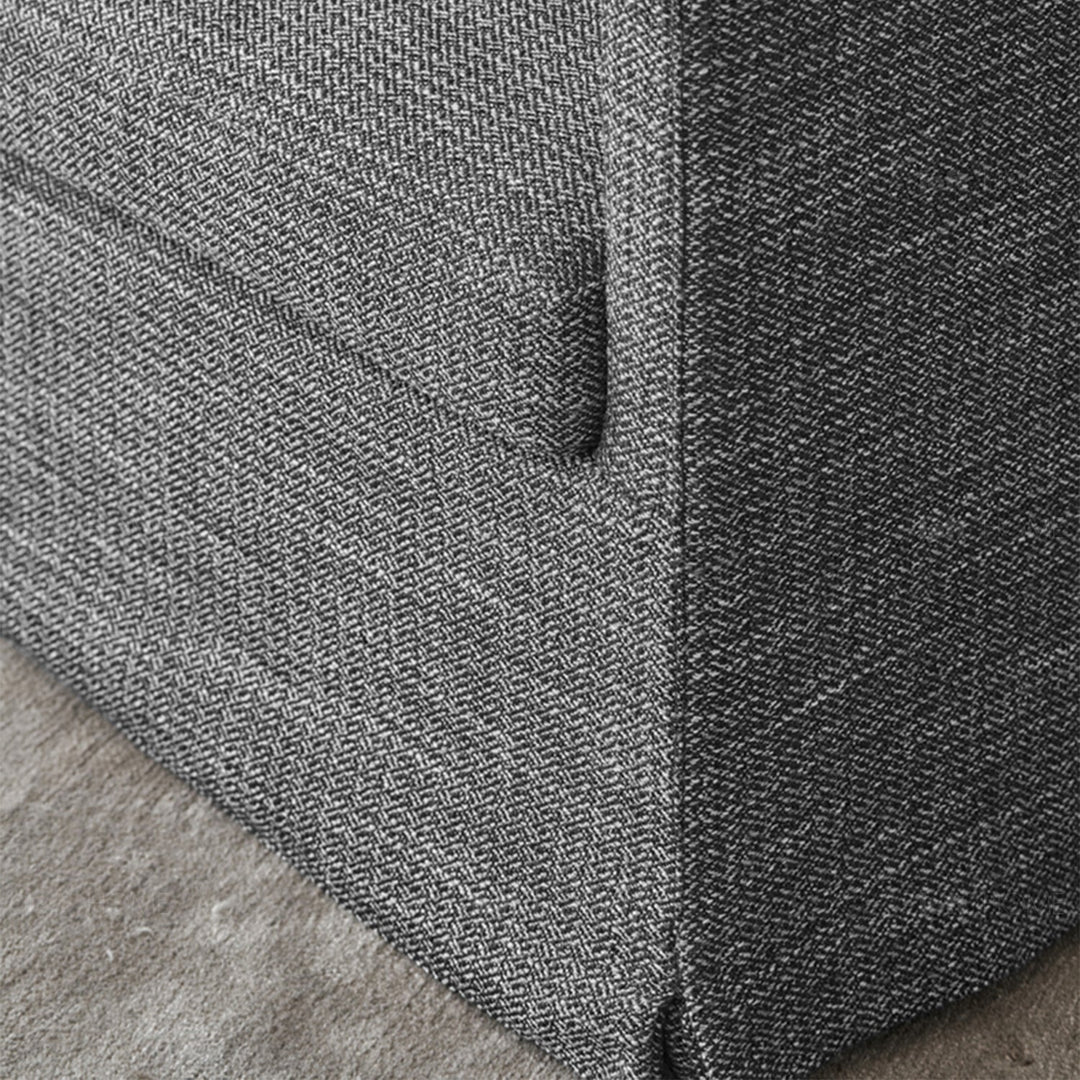 Minimalist fabric 1 seater sofa yan in details.