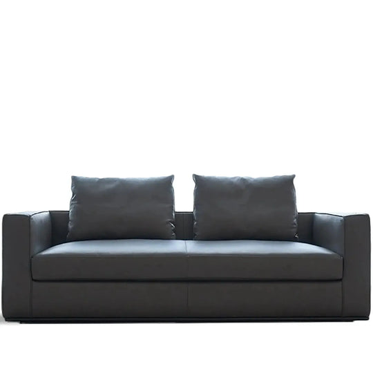 Minimalist fabric 2 seater sofa como in white background.