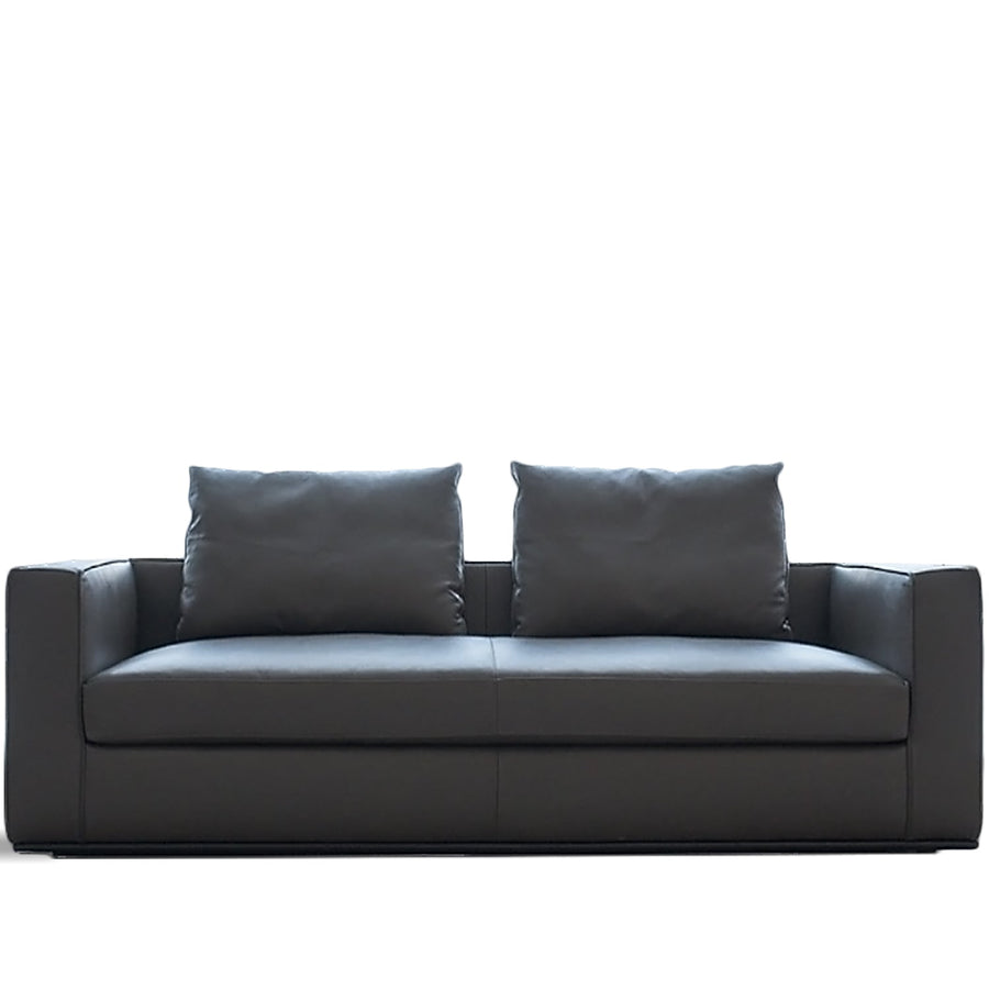 Minimalist fabric 2 seater sofa como in white background.