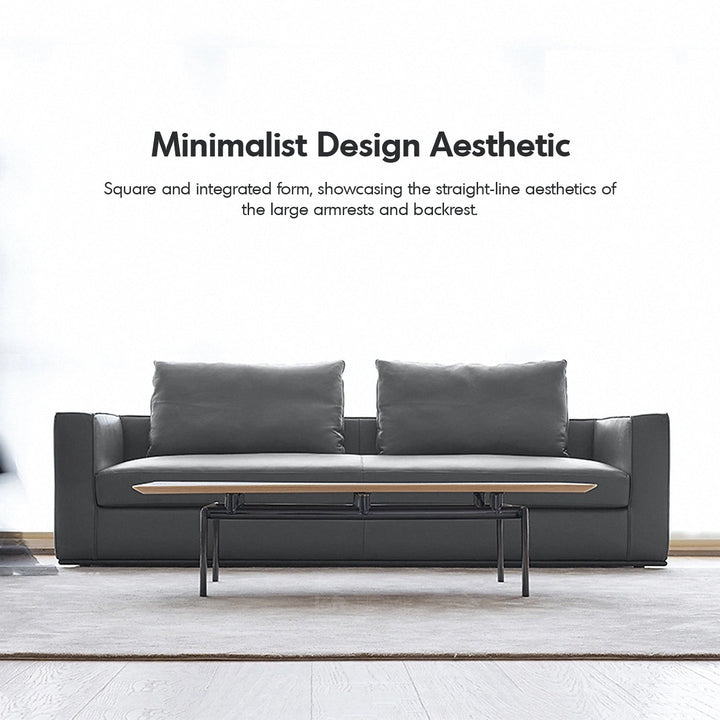 Minimalist fabric 2 seater sofa como in details.