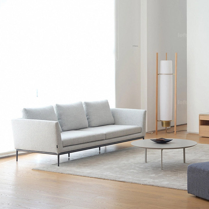 Minimalist fabric 2 seater sofa grace conceptual design.