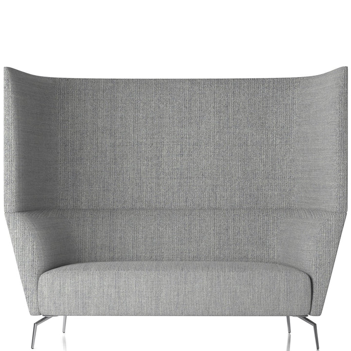 Minimalist fabric 2 seater sofa high back kas in white background.