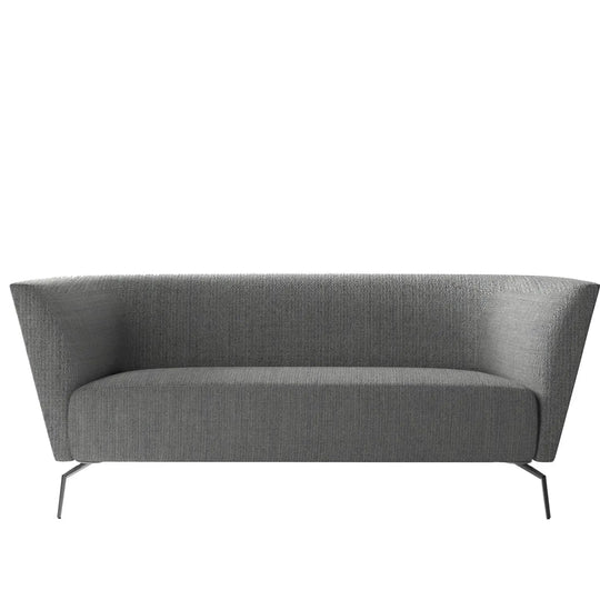 Minimalist fabric 2 seater sofa low back kas in white background.