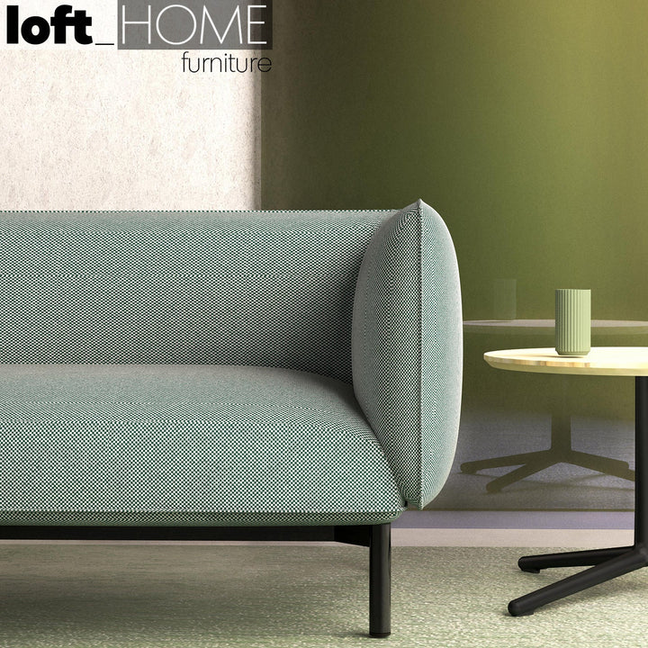 Minimalist fabric 2 seater sofa mello in details.