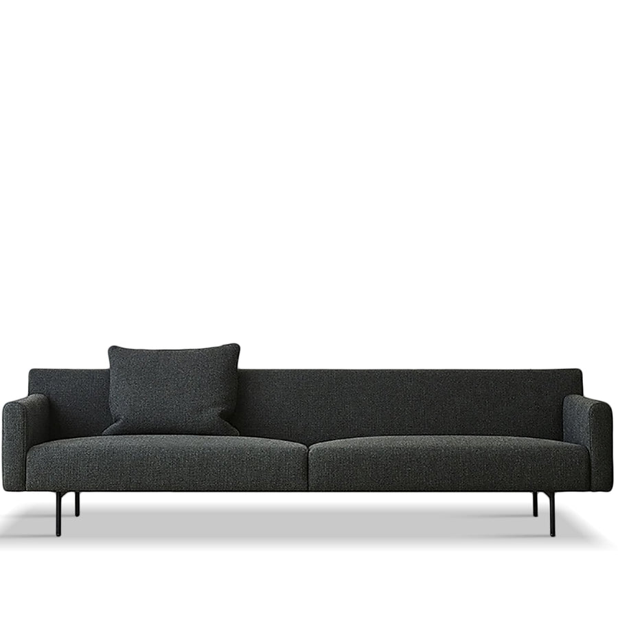 Minimalist fabric 3 seater sofa ann in white background.